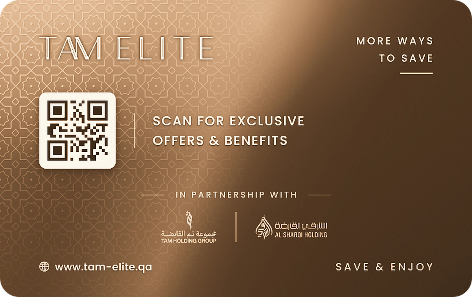 TAM Elite VIP card, back with QR code